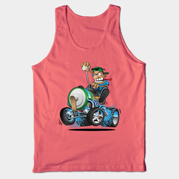 Hot Rod Electric Car Cartoon Tank Top by hobrath